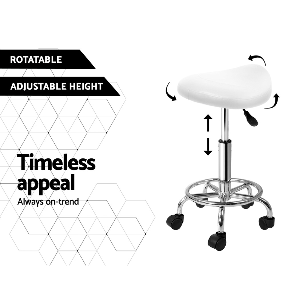 Artiss Saddle Swivel Salon Stool view 5