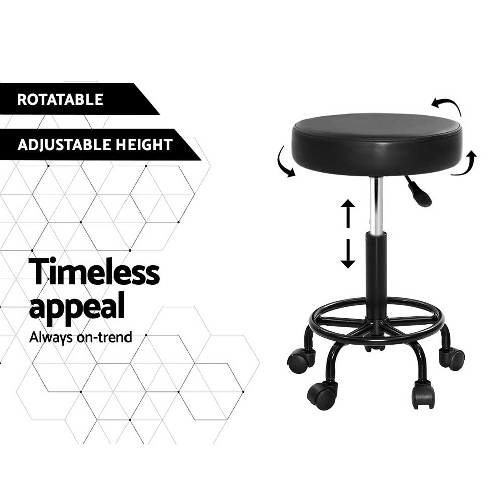 Artiss Round Swivel Salon Stool Chair for Studio and Cafe view 5