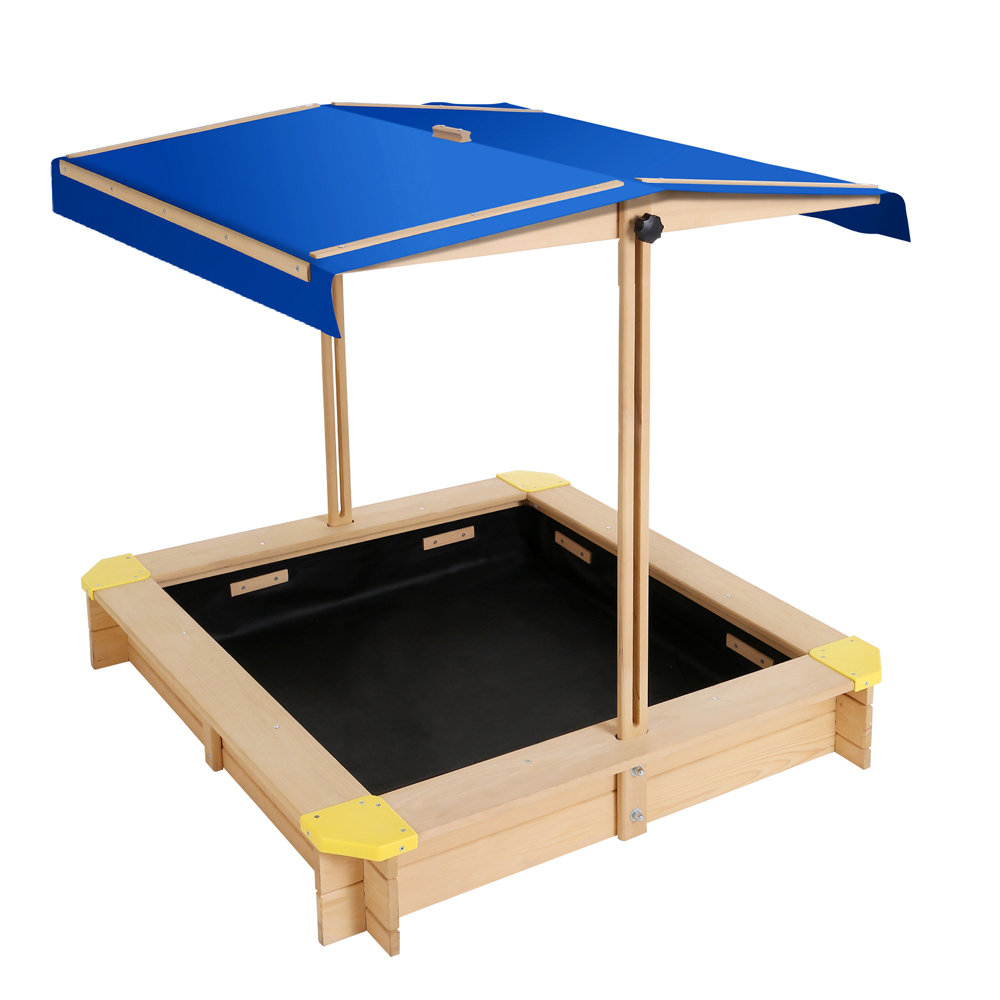 Keezi Kids 101cm Sandpit with Canopy and Bench Seat