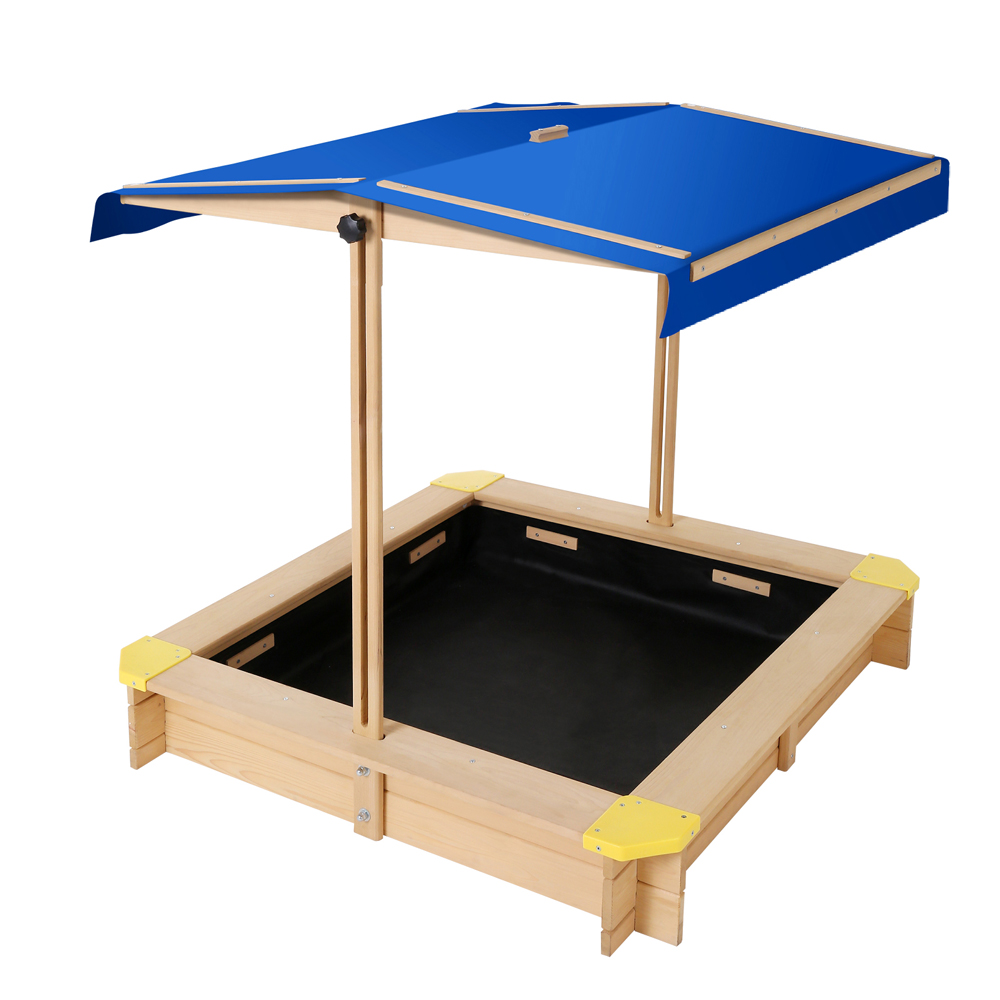 Keezi Kids 101cm Sandpit with Canopy and Bench Seat view 3