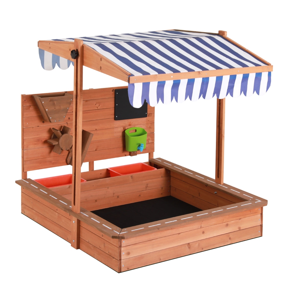 Keezi Kids Sandpit with Adjustable Canopy and Funnel