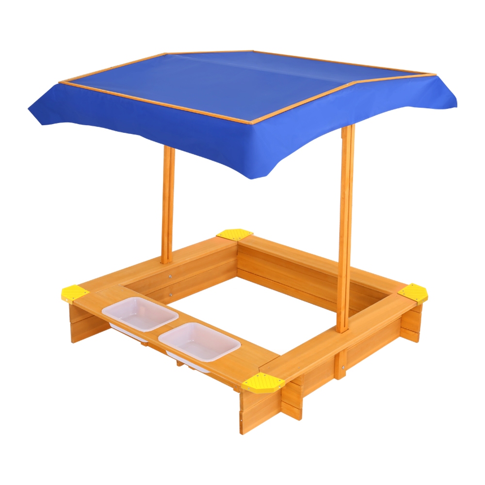 Keezi Kids Sandpit with Canopy and Water Basins view 3
