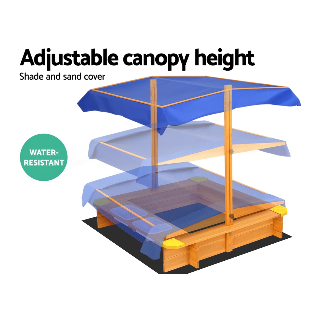 Keezi Kids Sandpit with Canopy and Water Basins view 5