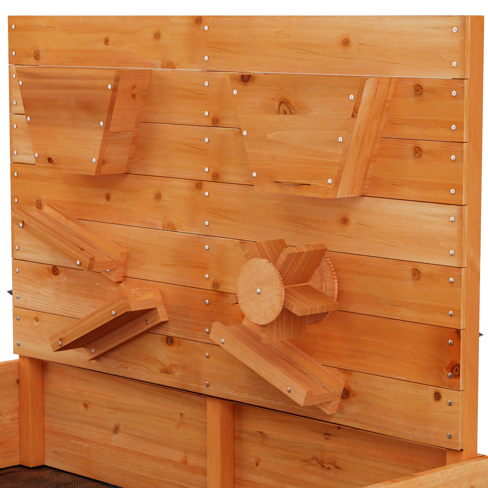 Keezi Kids 120cm Firwood Sandpit with Funnel and Cover view 4