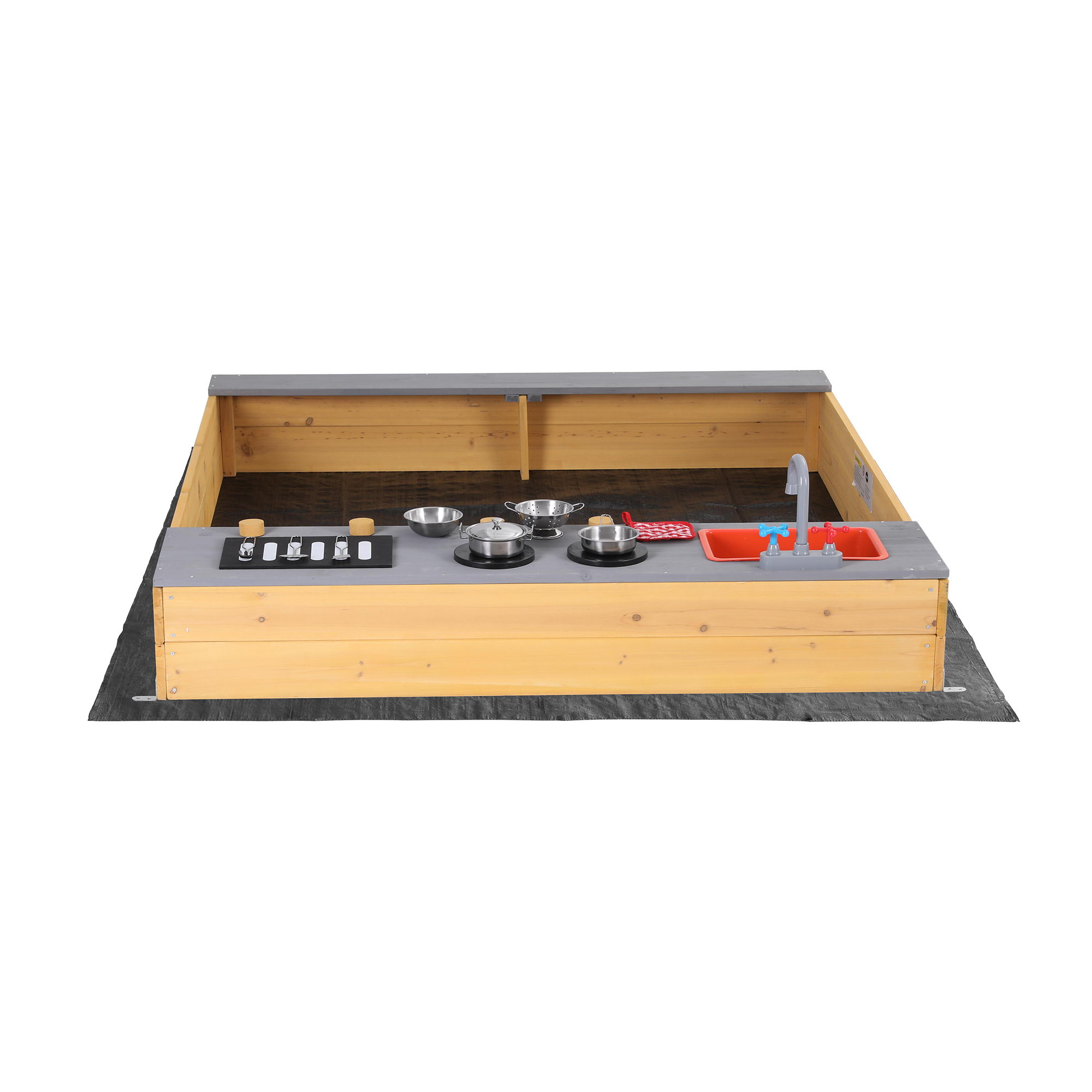 Keezi 2-in-1 Wooden Sandpit and Mud Kitchen view 3