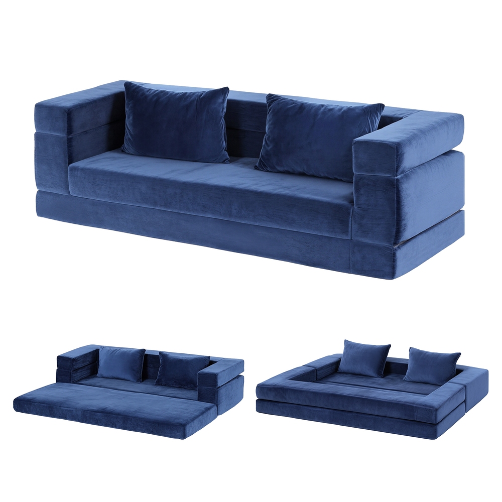 Artiss Velvet Pull Out Sofa Bed Couch view 2
