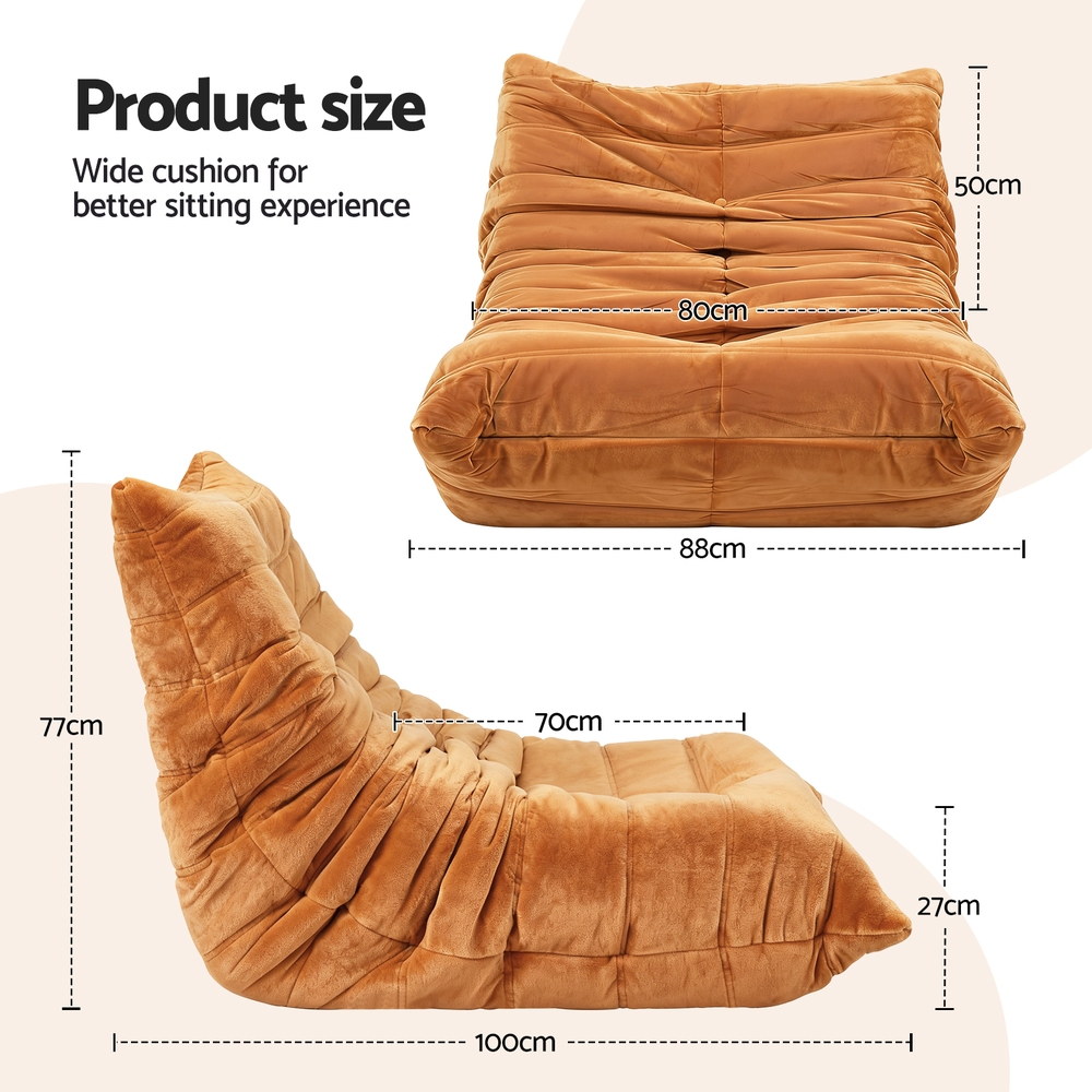 Artiss Lazy Sofa Accent Chair Leisure Lounge Pouffe view 3