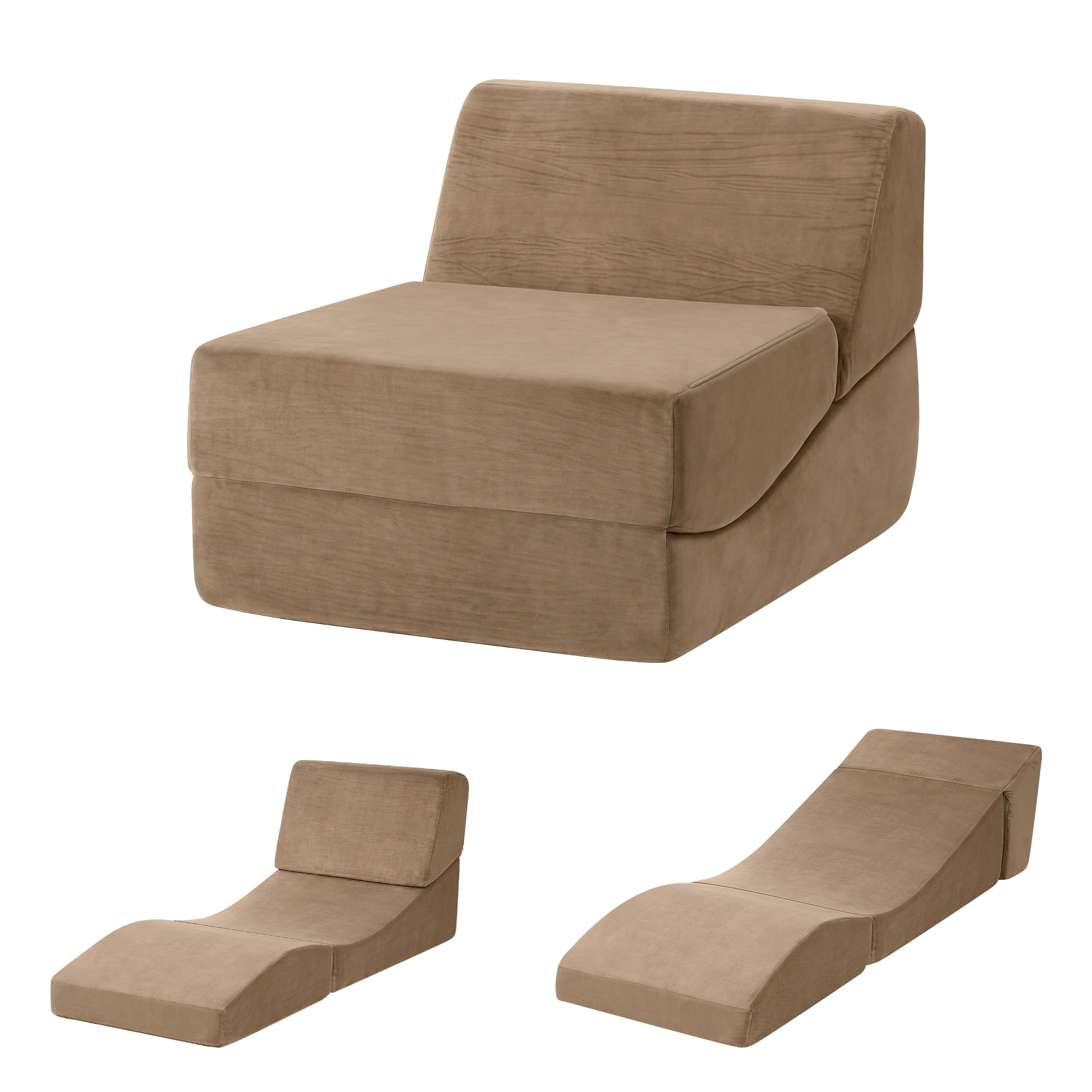Artiss Folding Sofa Bed Convertible Futon Lounger Brown view 2
