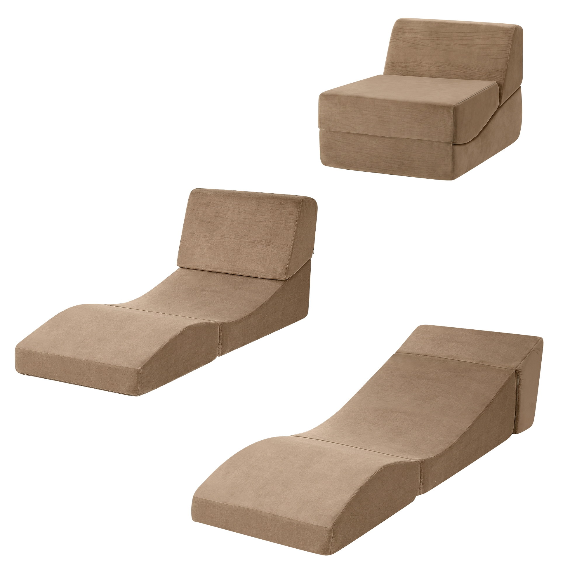 Artiss Folding Sofa Bed Convertible Futon Lounger Brown view 4