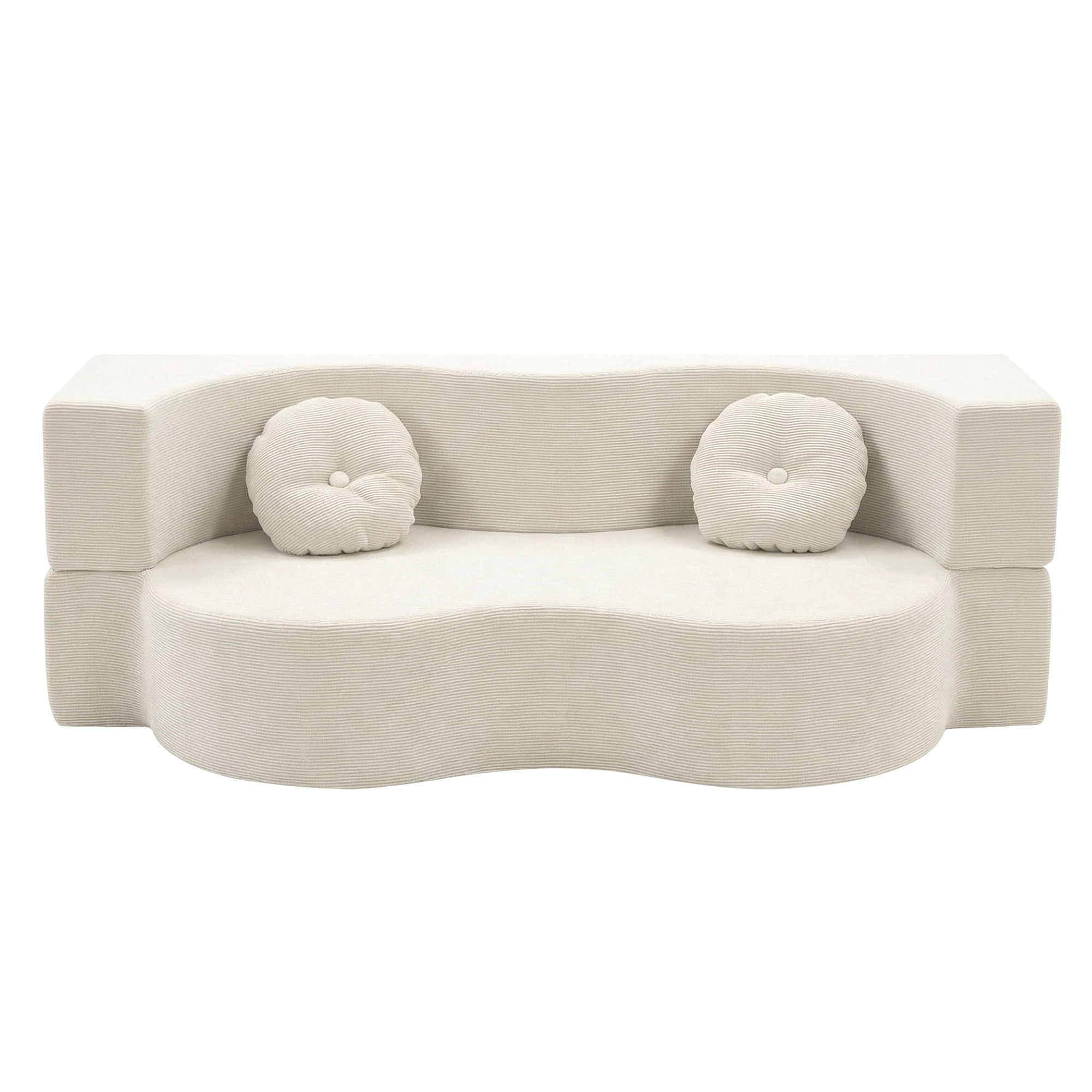 Artiss Folding Sofa Bed 2-in-1 Convertible Loveseat Beige view 4
