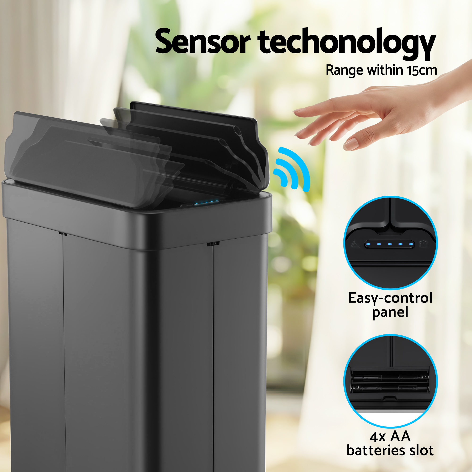 Devanti 70L Automatic Sensor Bin Kitchen view 4
