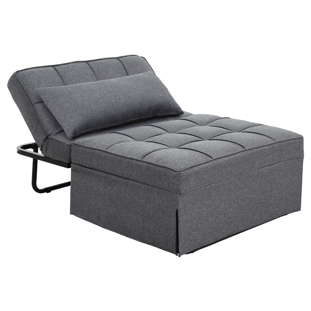 Artiss 4-in-1 Linen Sofa Bed Ottoman Grey