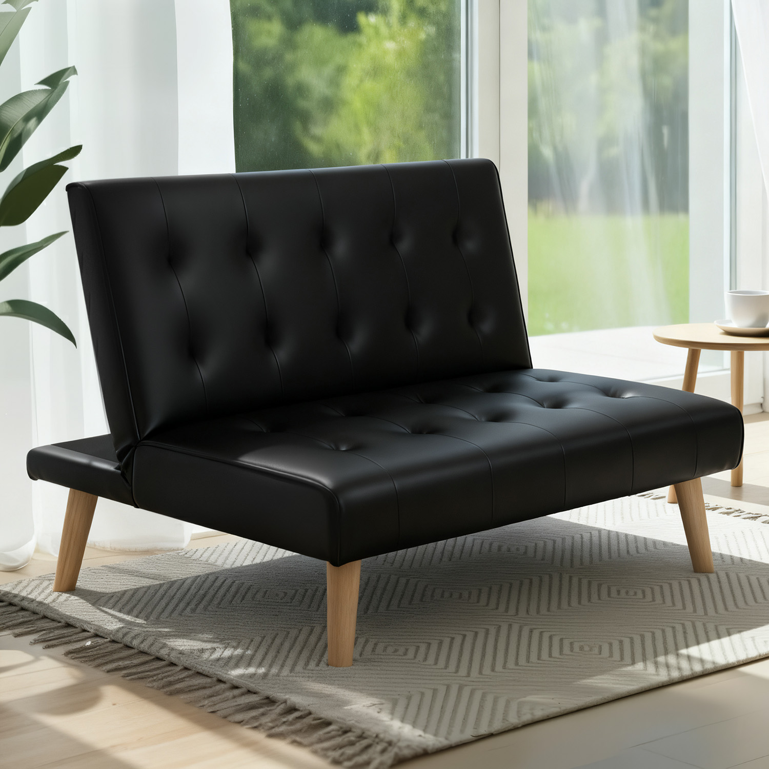 Artiss 1 Seater Fabric Sofa Bed Black, Single or Set of 2