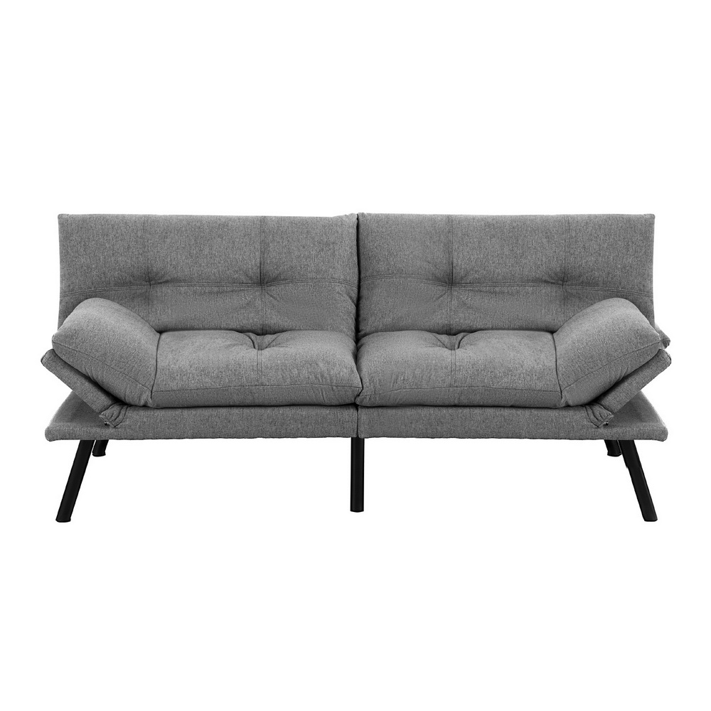 Artiss Convertible 3 Seater Faux Linen Sofa Bed Grey view 3