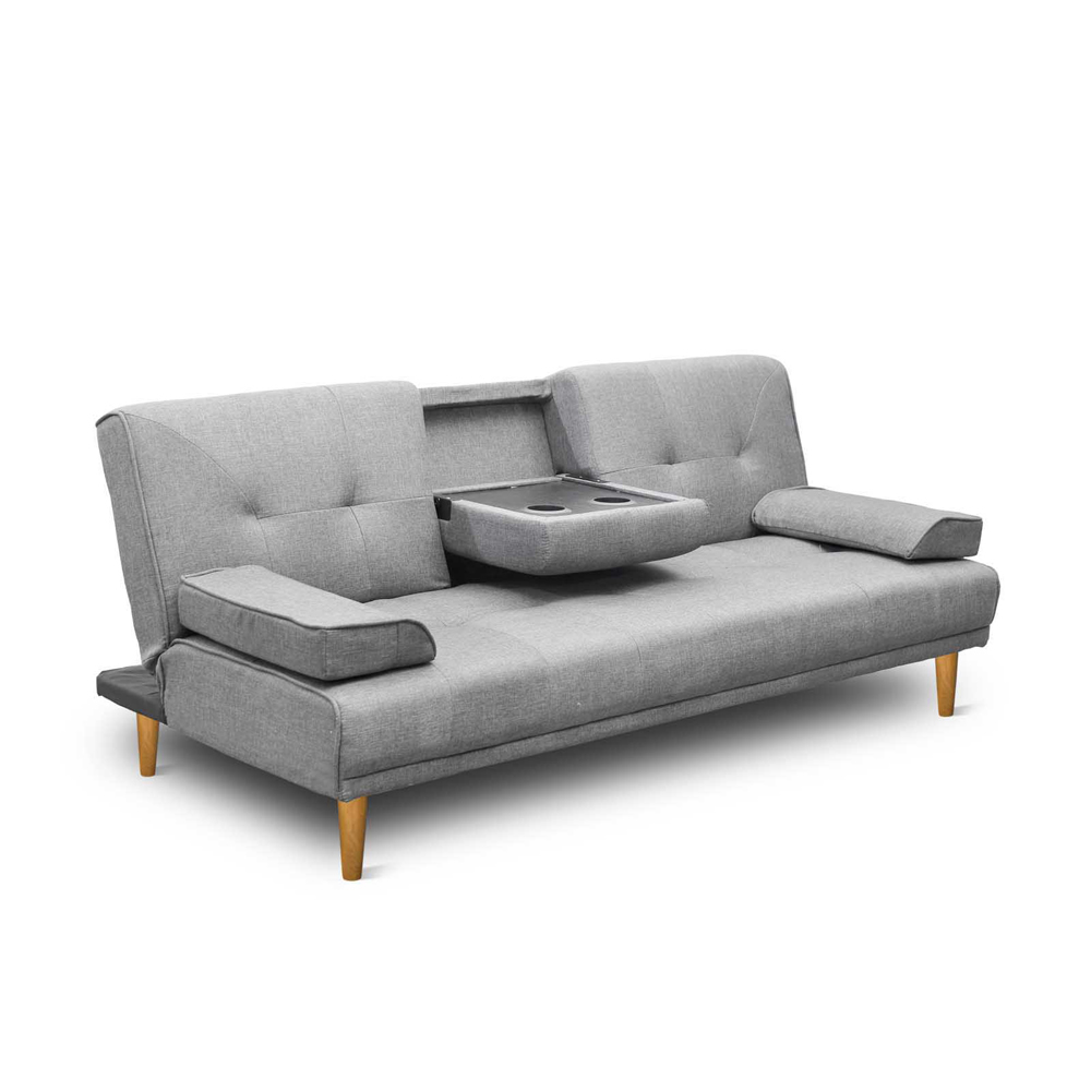 Artiss 188cm Faux Linen Sofa Bed Grey
