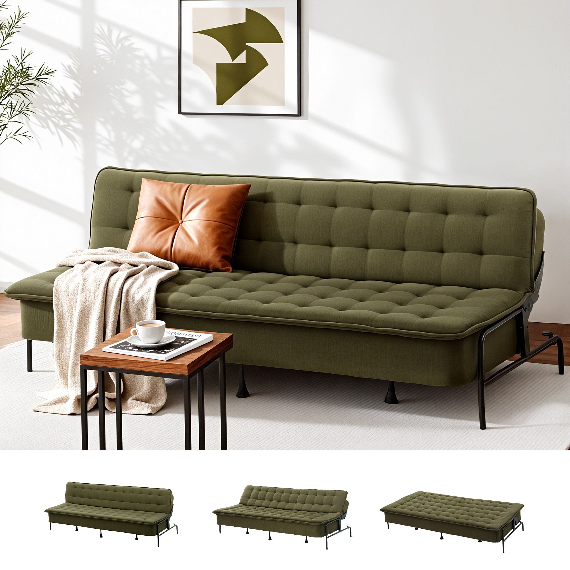 Artiss 1.9m Innerspring Sofa Bed in 2 Colours