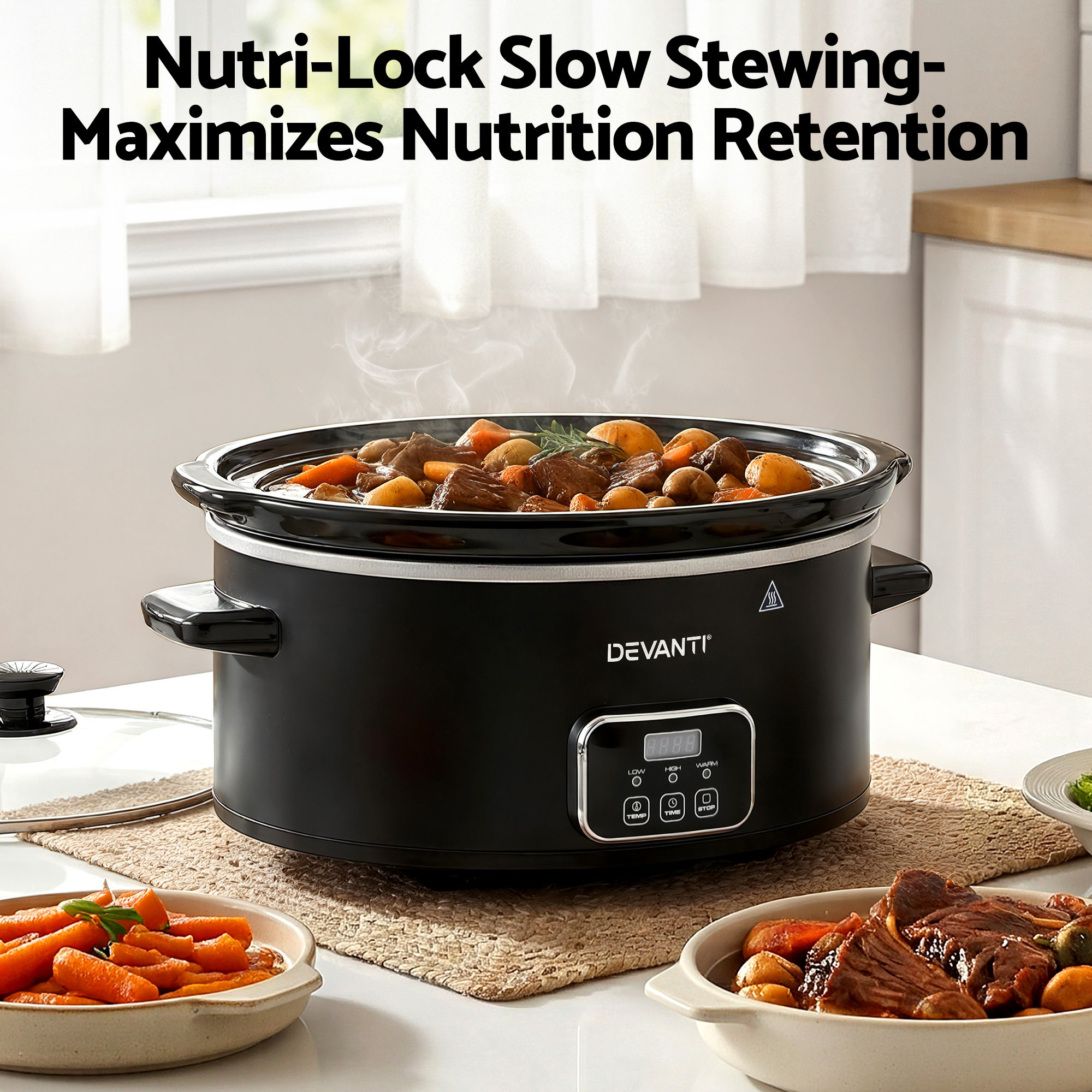 Devanti Electric Slow Cooker with Keep Warm Function view 4