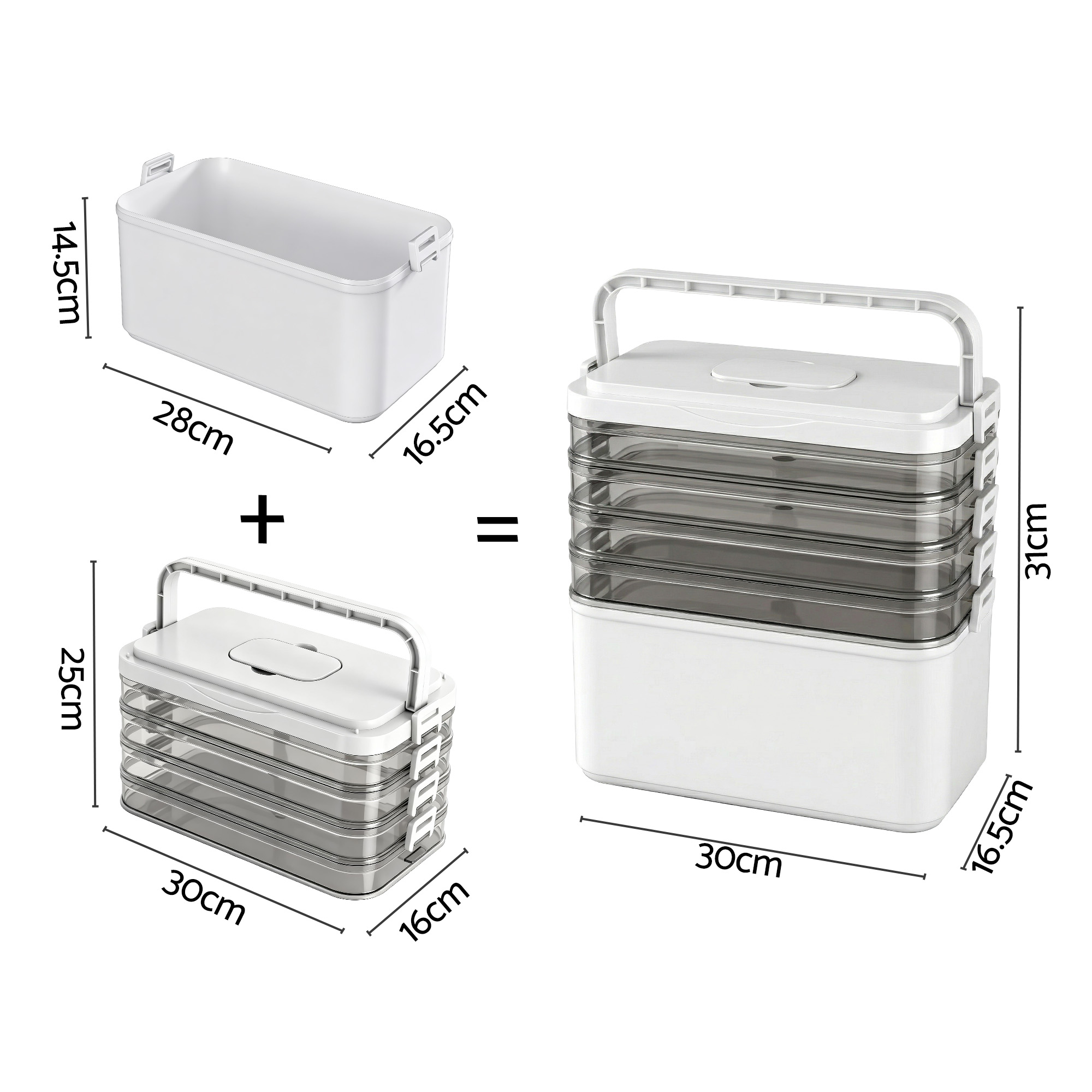 Artiss 5 Tier Portable Storage Box Clear view 2