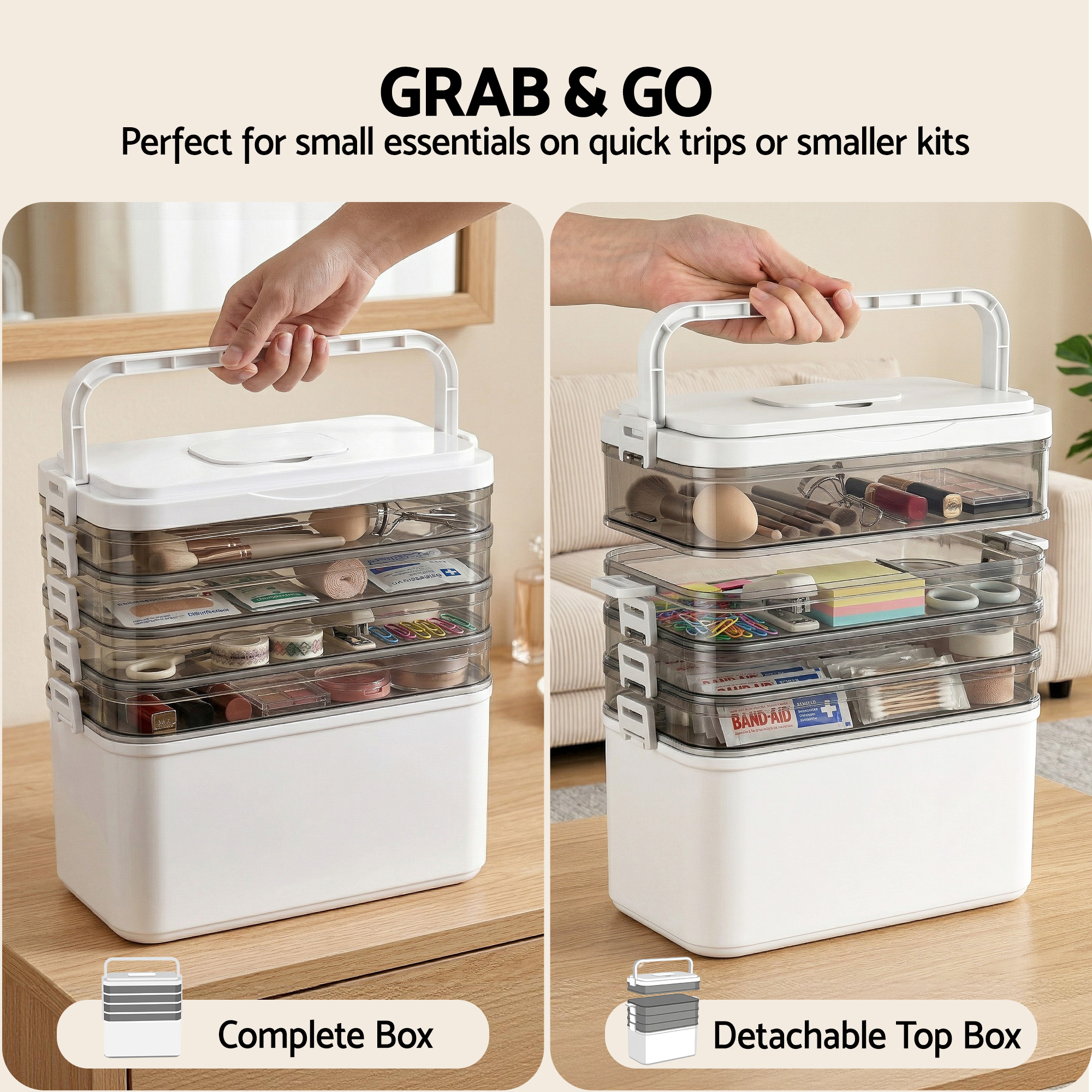 Artiss 5 Tier Portable Storage Box Clear view 5