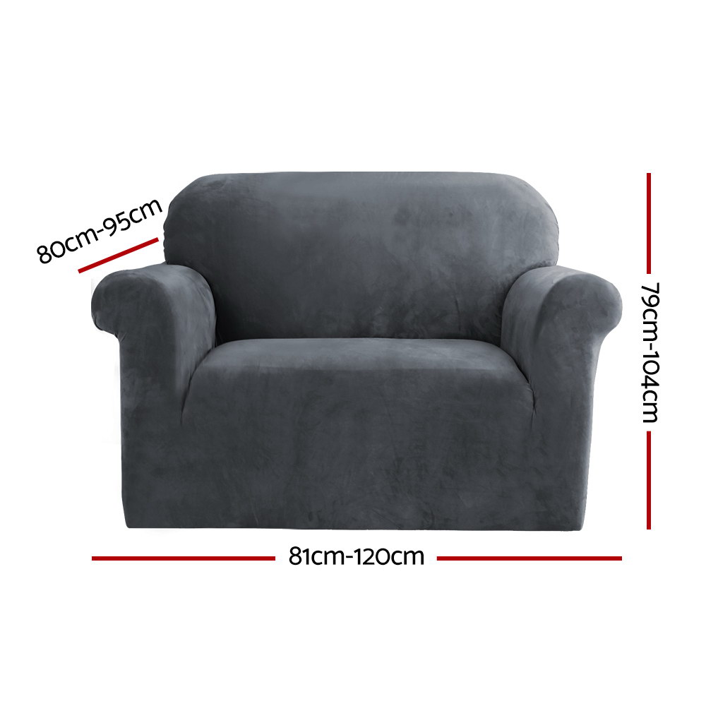 Artiss Velvet Sofa Cover in Multiple Sizes & Colours view 2