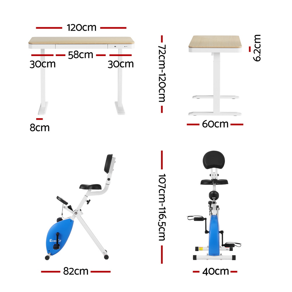 Artiss Standing Desk with Under Desk Bike 120cm in 2 Colours view 2