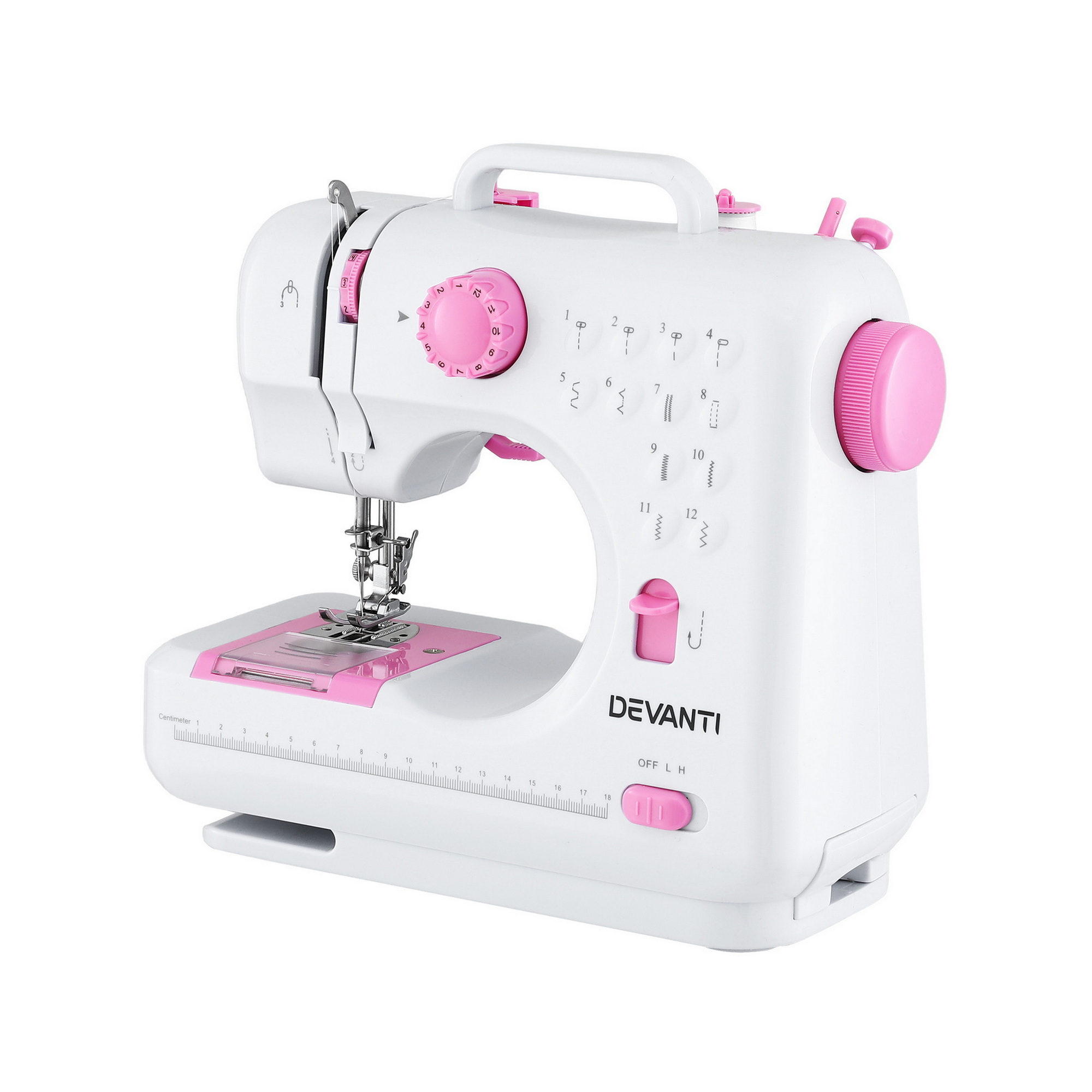 Devanti 12-Stitch Portable Sewing Machine with LED Light view 3