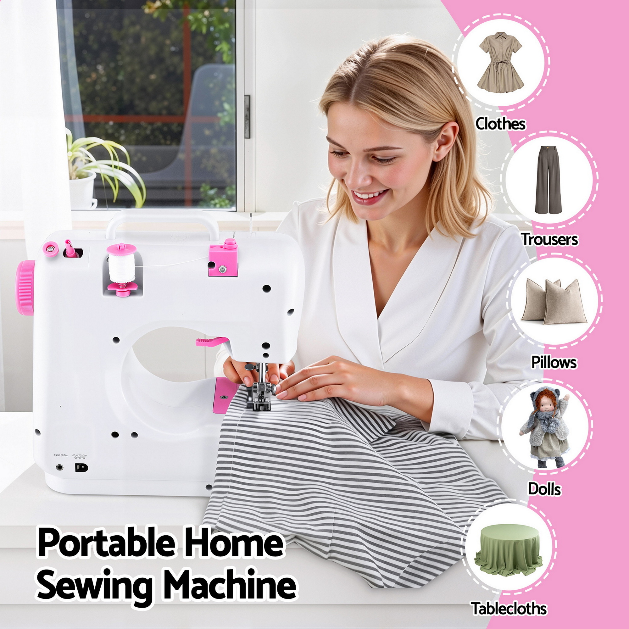 Devanti 12-Stitch Portable Sewing Machine with LED Light view 5