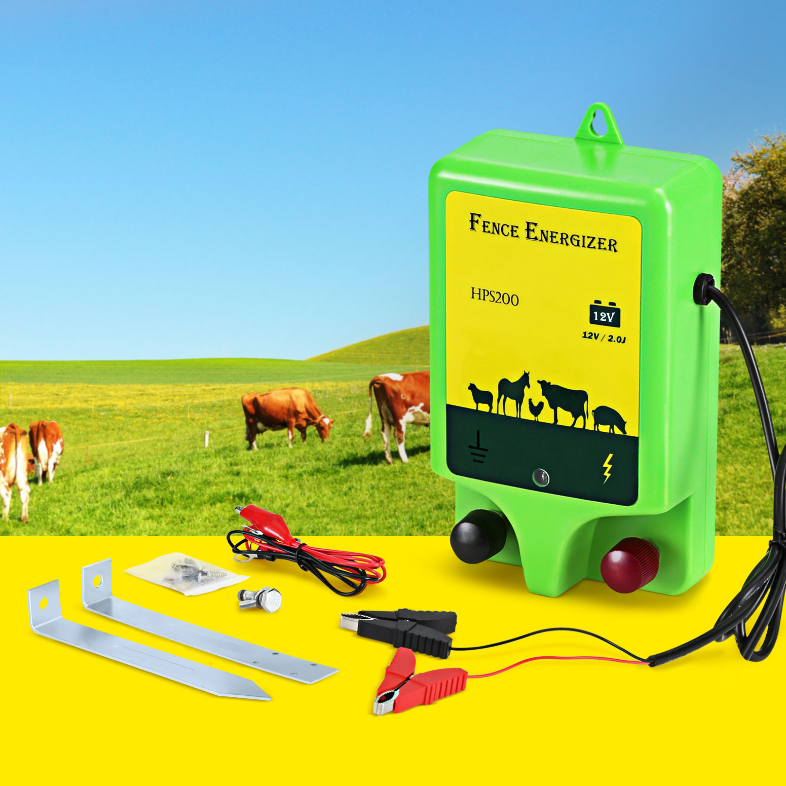 Giantz Electric Fence Energiser 18km 1.56J Battery Powered