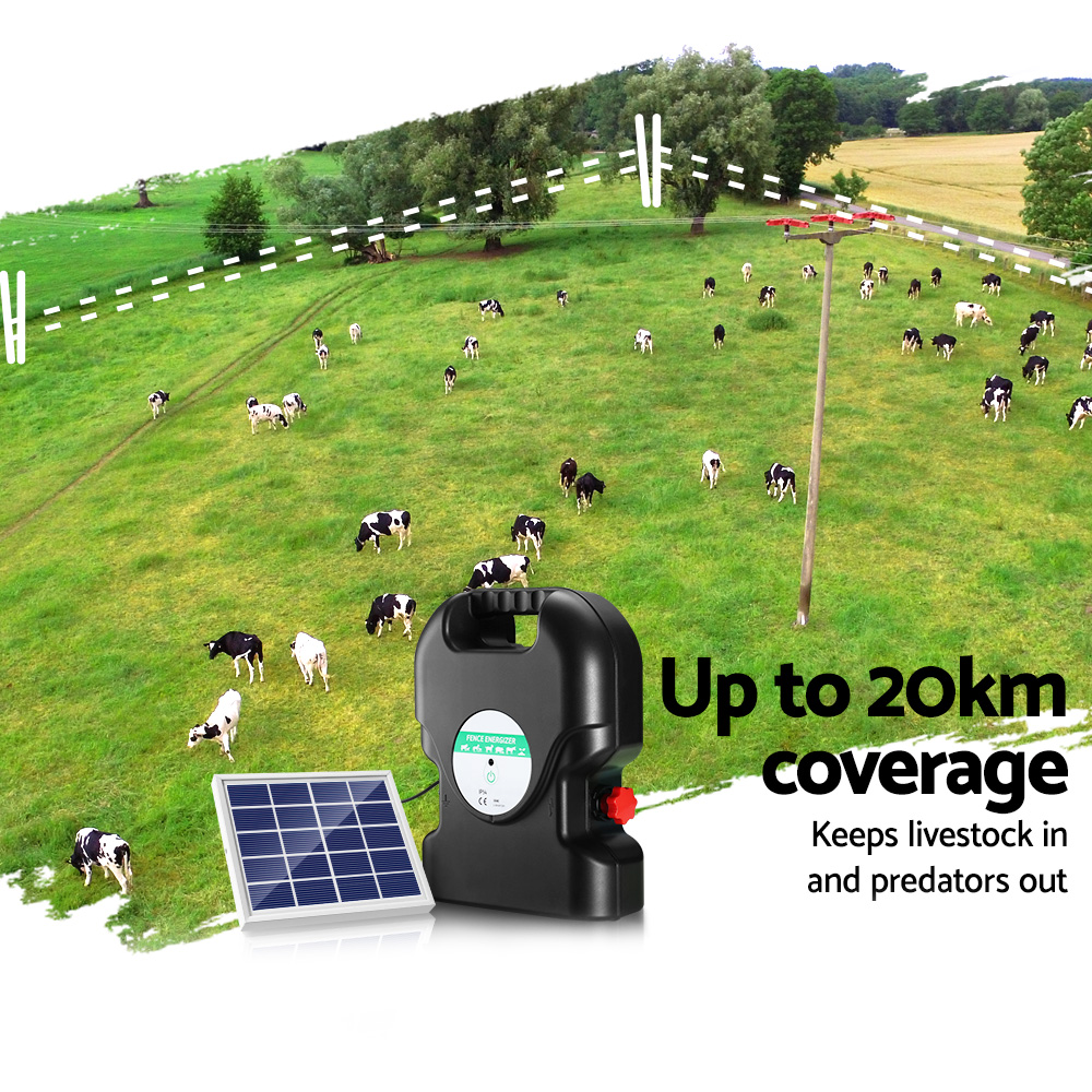 Giantz Solar Fence Energiser 20km 1.2J view 5