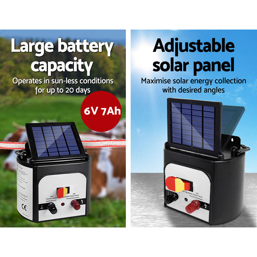 Giantz Solar Fence Energiser with 400m Poly Tape Kit view 4