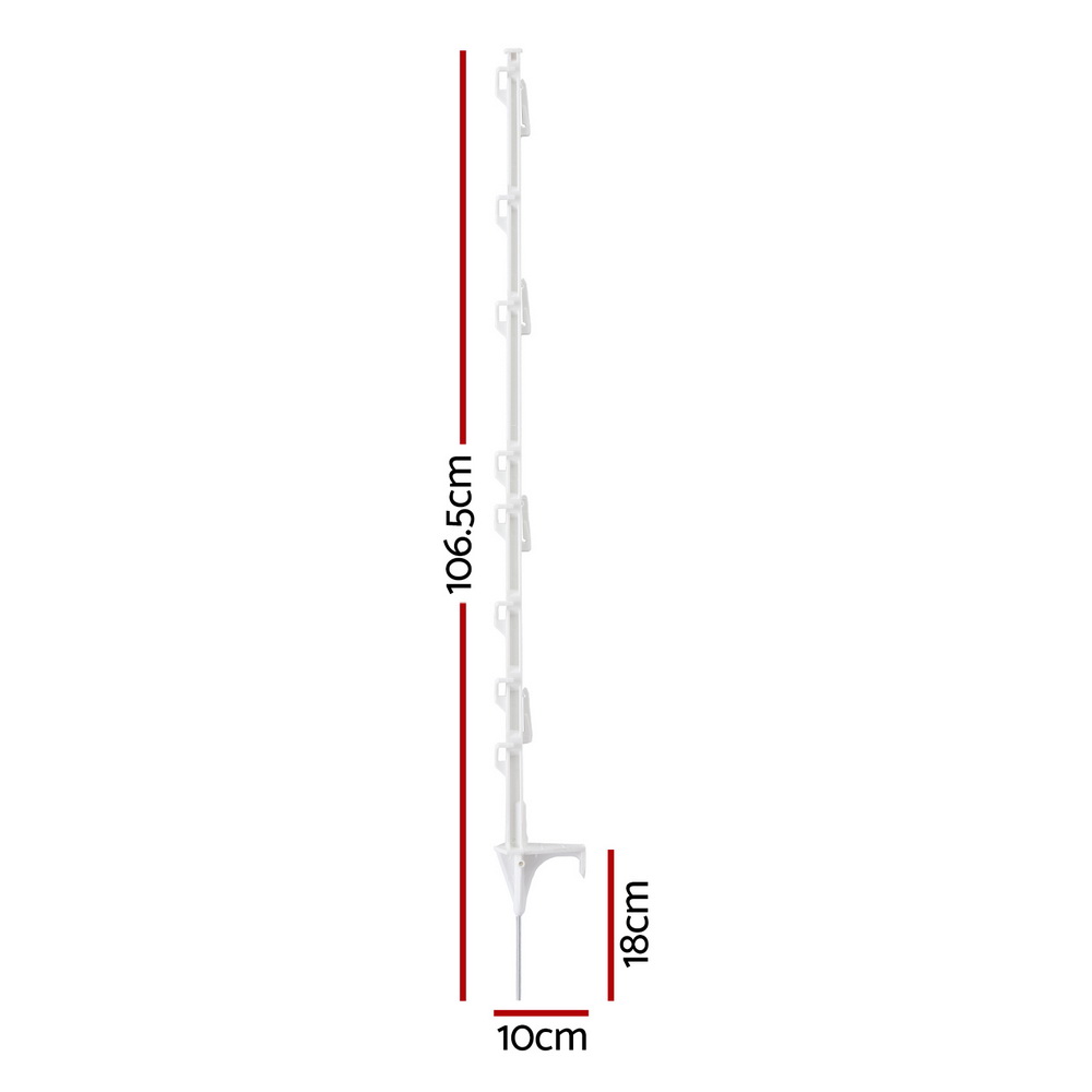 Giantz Electric Fence Posts Poly 20 Pack, White view 2