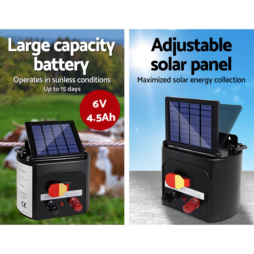 Giantz Solar Fence Energiser Charger, 3km to 8km view 4