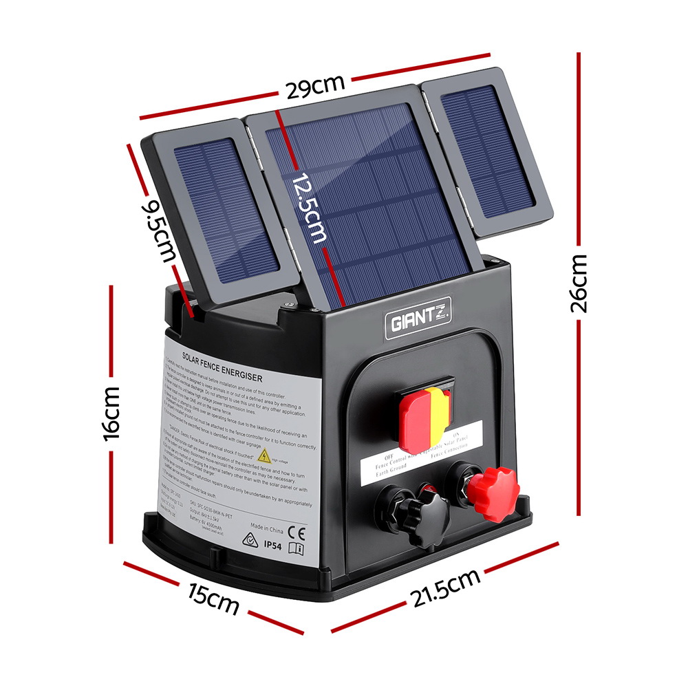 Giantz PET Solar Fence Energiser, 3km to 8km view 2