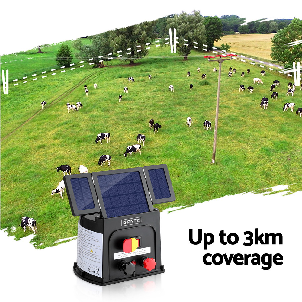 Giantz PET Solar Fence Energiser, 3km to 8km view 5
