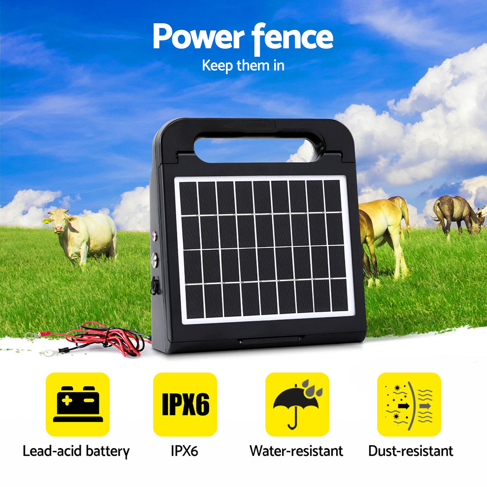 Giantz Solar Electric Fence Energiser, 5km or 10km view 4