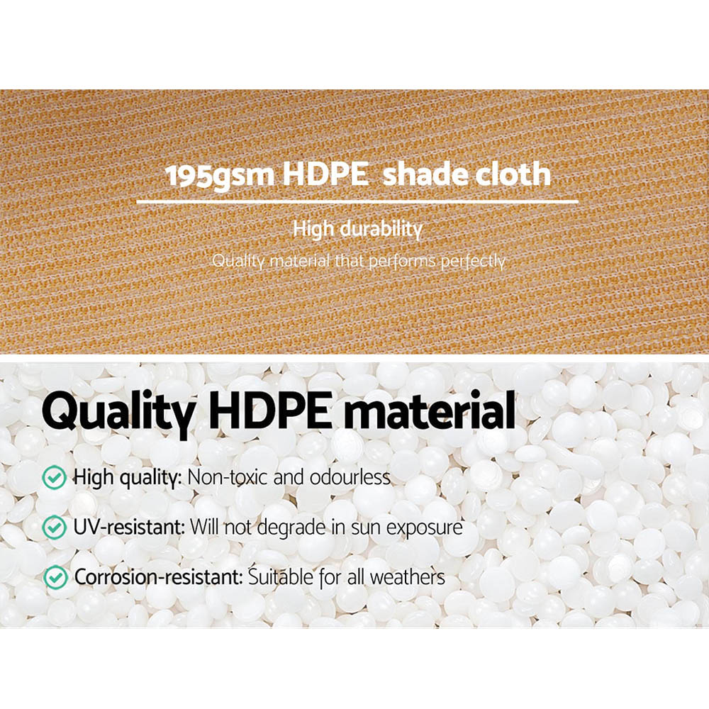 Instahut 90% Shade Cloth 3.66x30m Heavy Duty Beige view 5