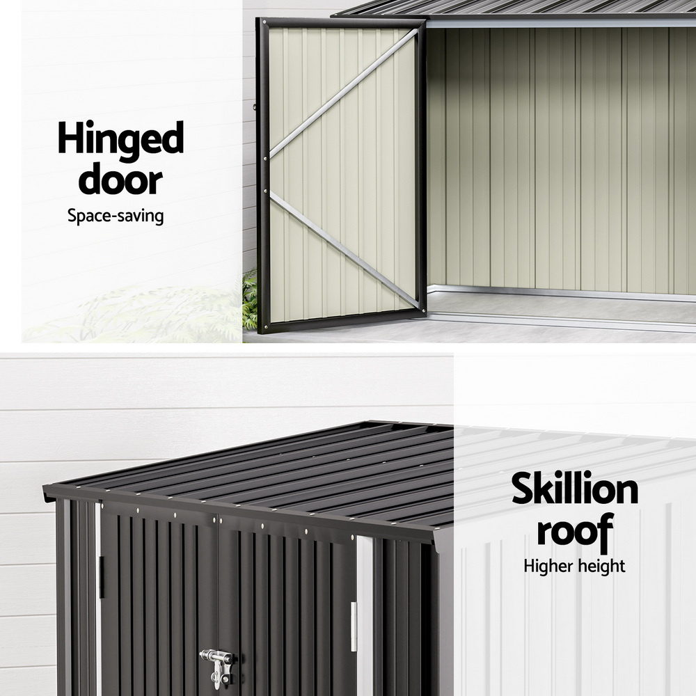 Giantz Bike Shed 2.22x0.91m Galvanised Outdoor Storage view 5