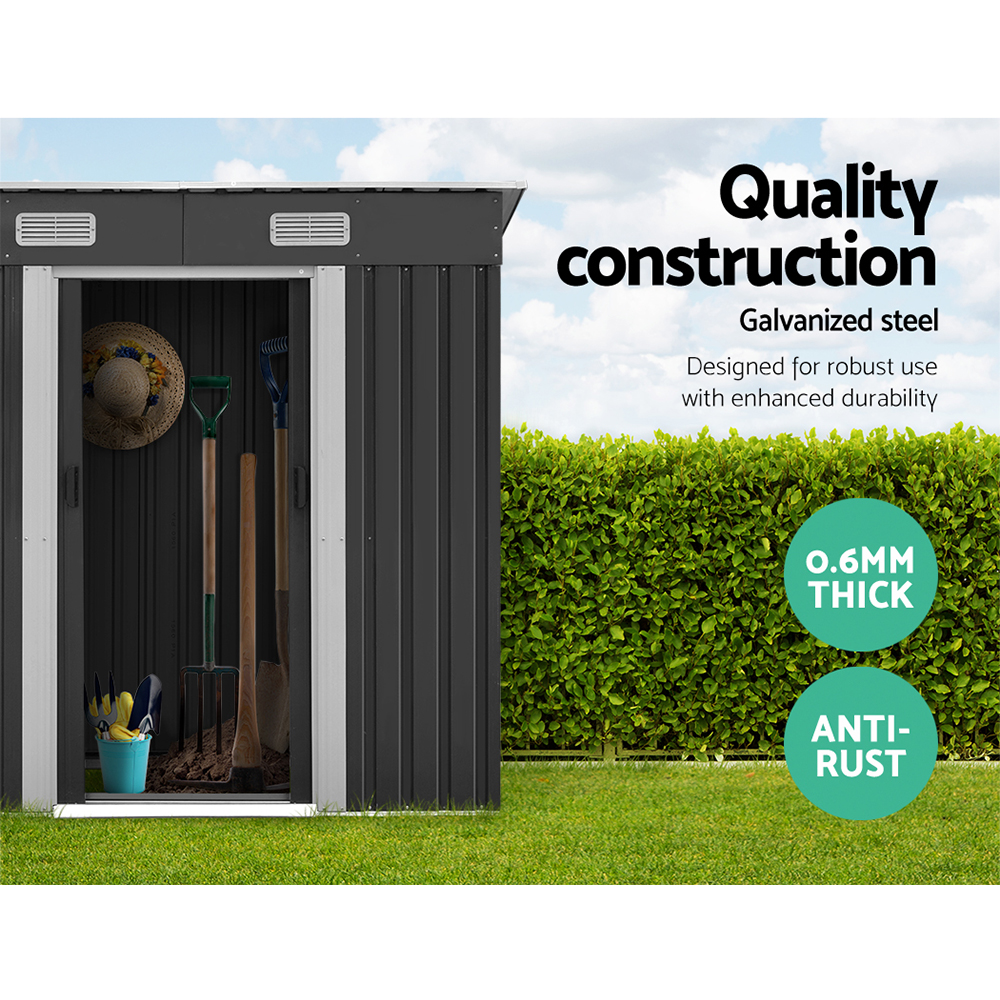 Giantz Garden Shed 1.94x1.21m Steel Tool Shed with Metal Base view 4