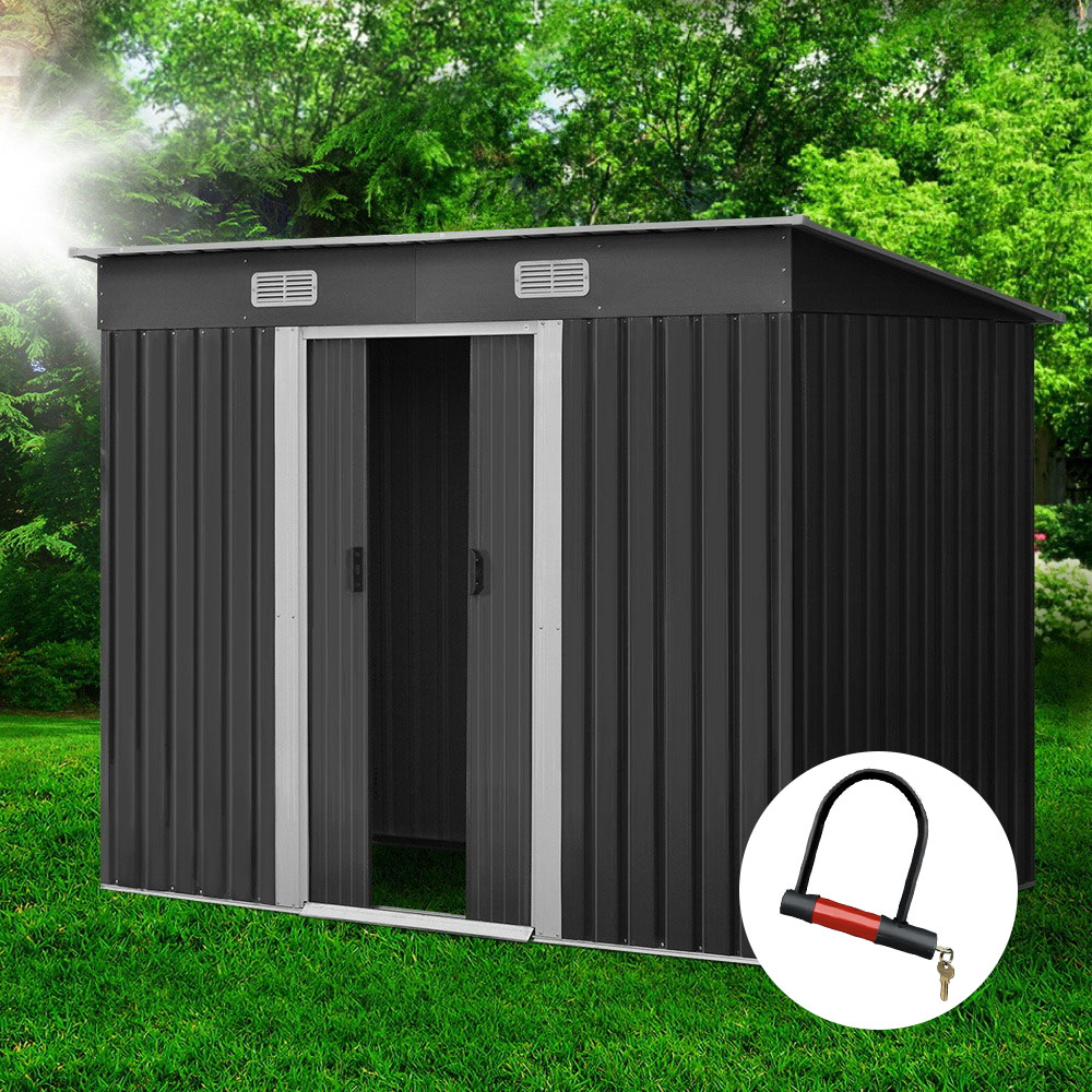 Giantz Garden Shed 2.38x1.31m Sliding Door Outdoor Storage