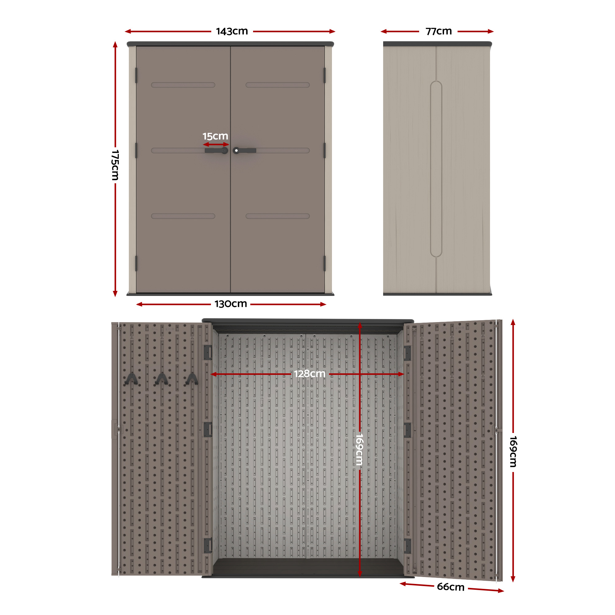 Giantz Outdoor Storage Shed with Lockable Doors view 2