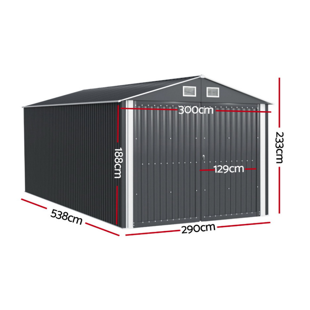 Giantz Garden Shed 5.38x3m Large Outdoor Workshop view 2