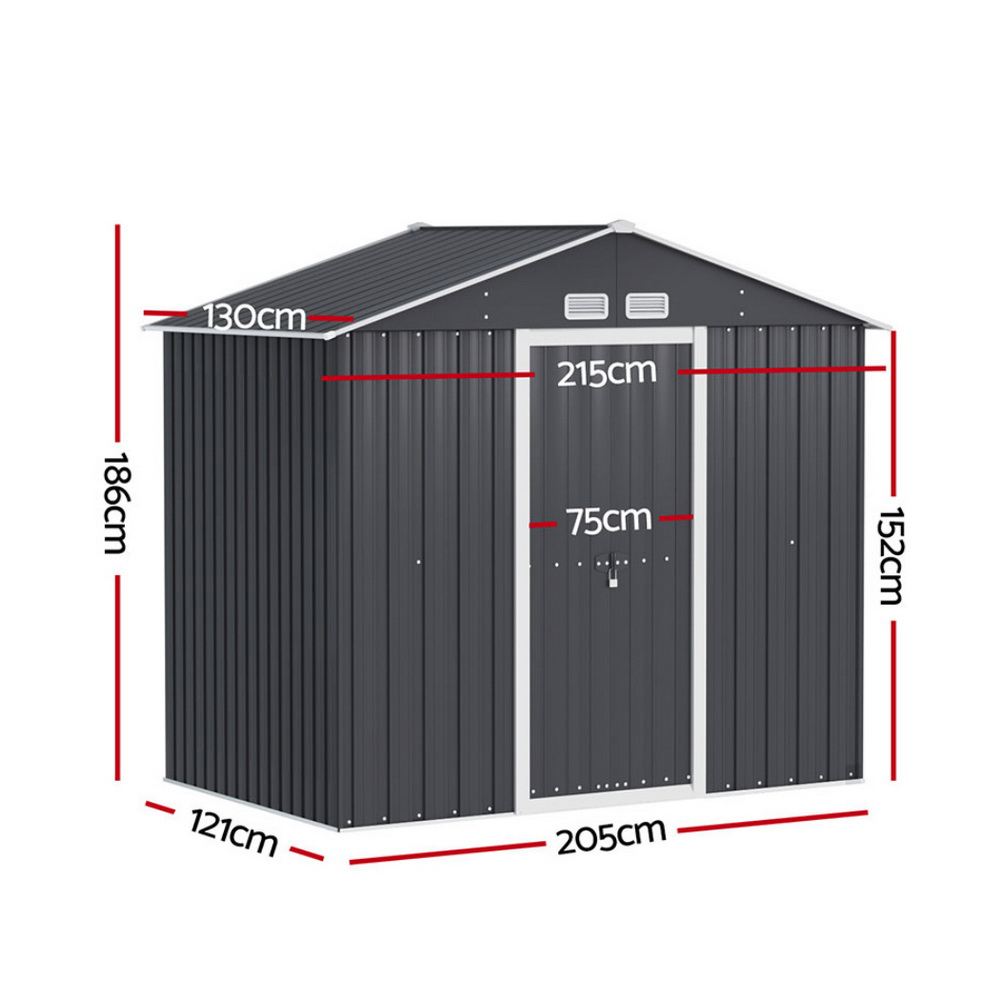 Giantz Garden Shed 2.15x1.3m with Sliding Door view 2