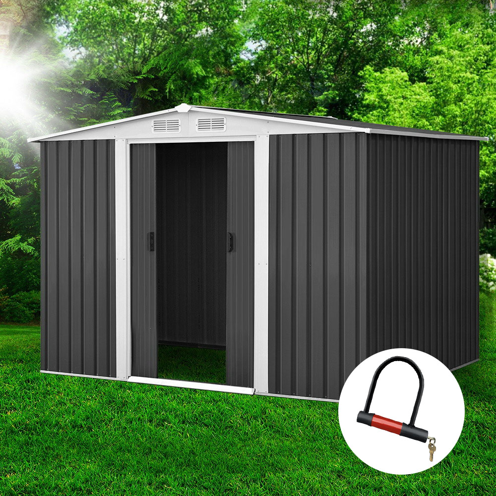 Giantz 2.58x2.07m Metal Garden Shed Outdoor Storage Workshop