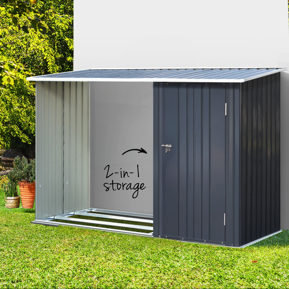 Giantz Garden Shed 2.49x1.04m Steel 2 in 1 Storage