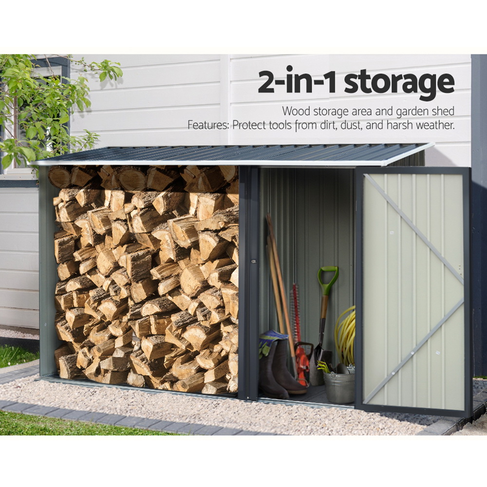 Giantz Garden Shed 2.49x1.04m Steel 2 in 1 Storage view 4