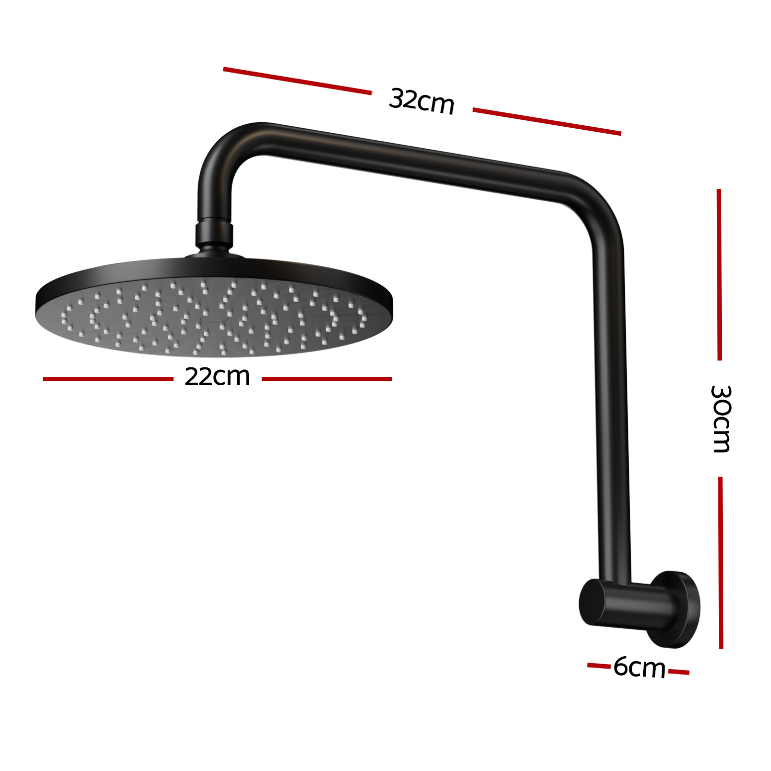 Cefito 9'' Overhead Rain Shower Head High Pressure, 2 Colours view 2