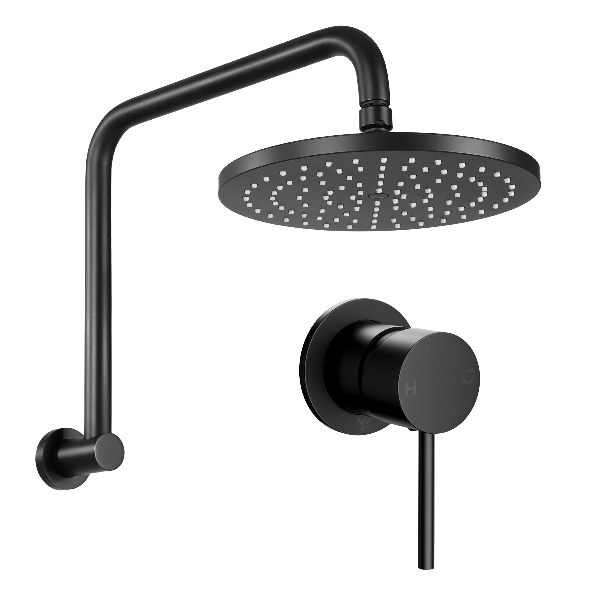 Cefito 9'' Overhead Swivel Shower Head with Wall Mixer view 2