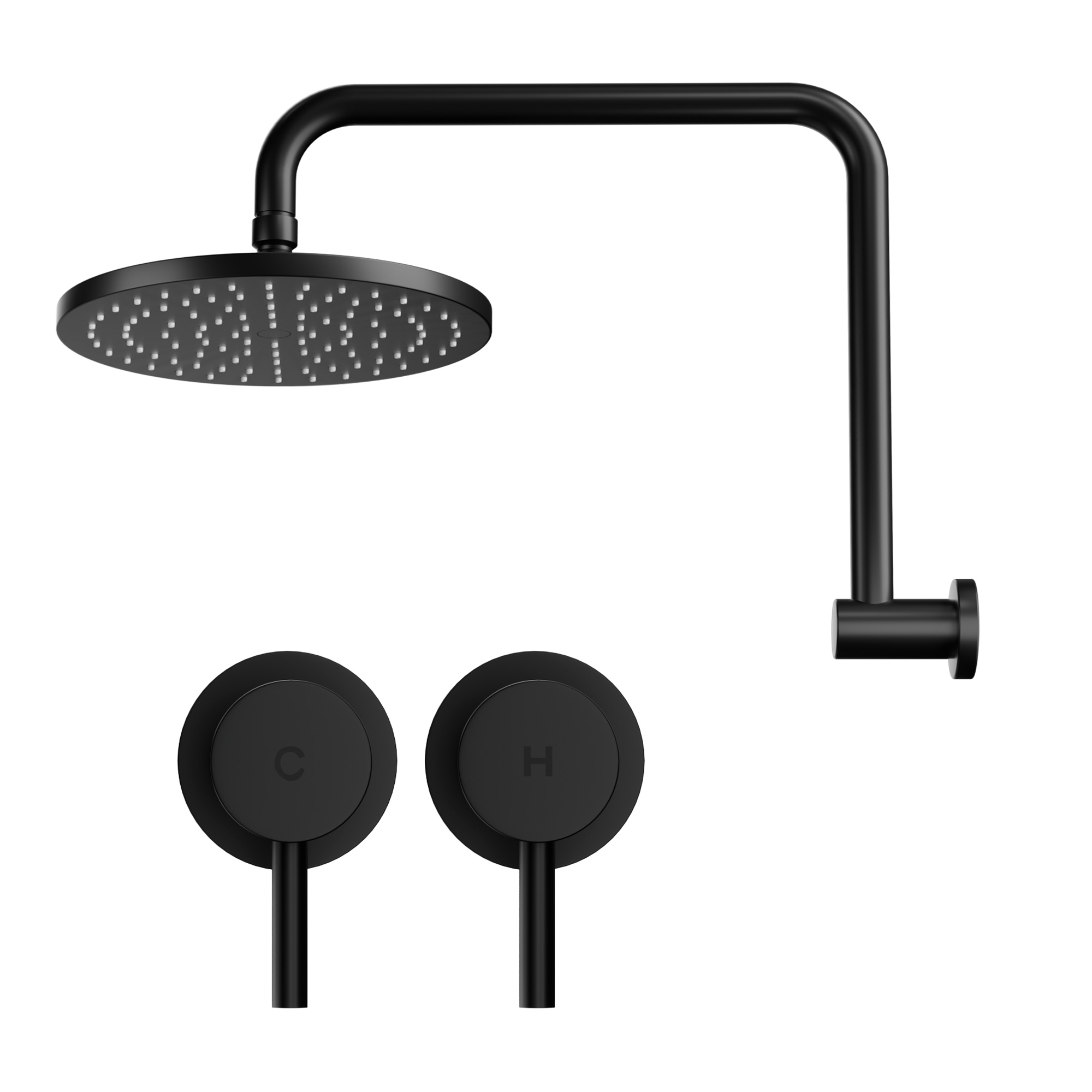 Cefito 9'' Overhead Swivel Shower Head with Twin Tap view 4