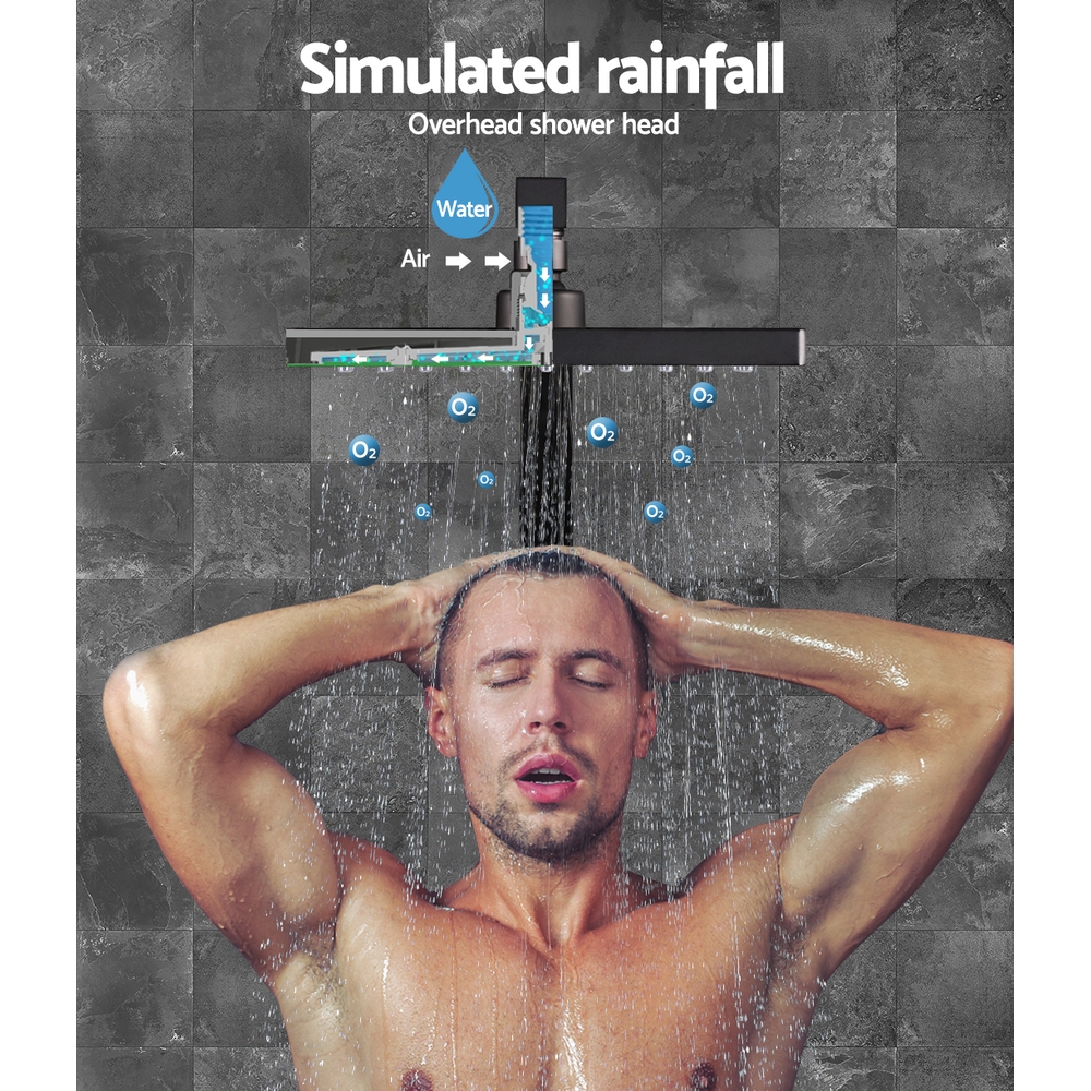 Cefito 8'' Rain Shower Head Wall Arm, Chrome or Black, Mixer view 4