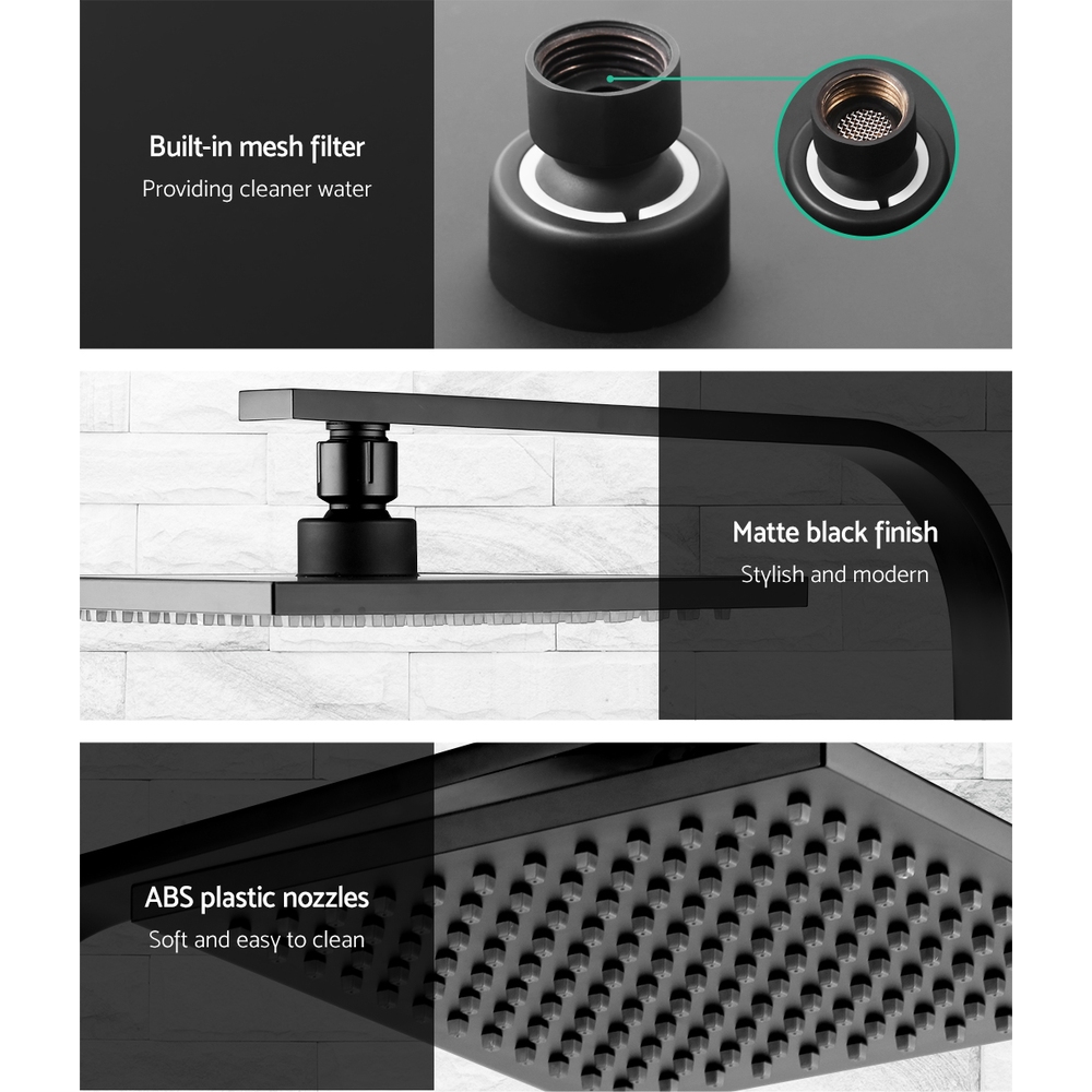 Cefito 8'' Rain Shower Head Wall Arm, Chrome or Black, Mixer view 5